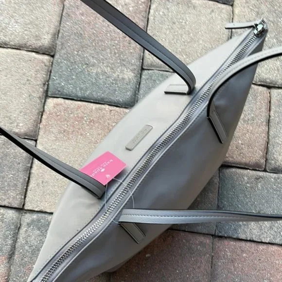 Kate Spade Hayden Nylon Top Zip Tote Nimbus Grey - Picture 16 of 16